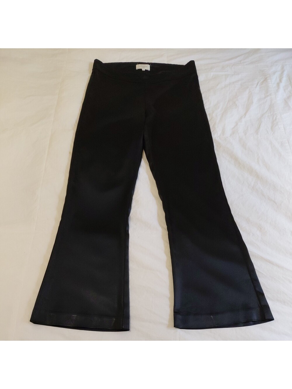 Avenue Montaigne LEO Signature black sateen pants sz 2 good condition  #1010